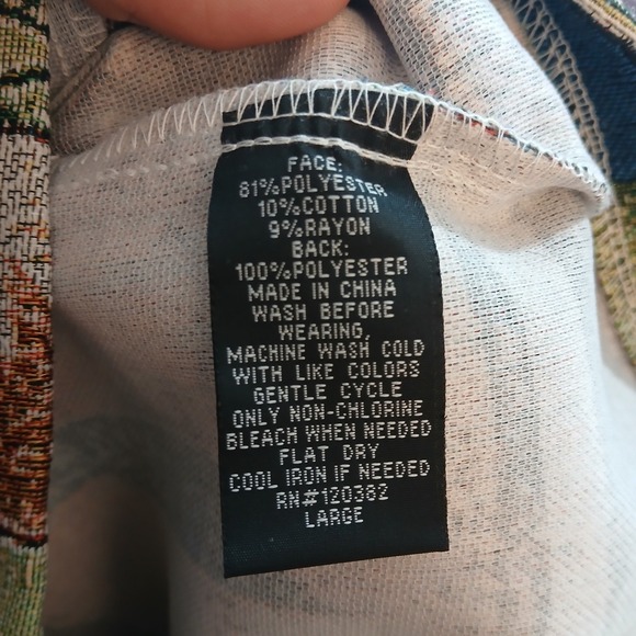 Rebel Vengeance Tapestry Shirt Mens Medium Japanese Mt. Fuji Landscape Jacket - Picture 3 of 8